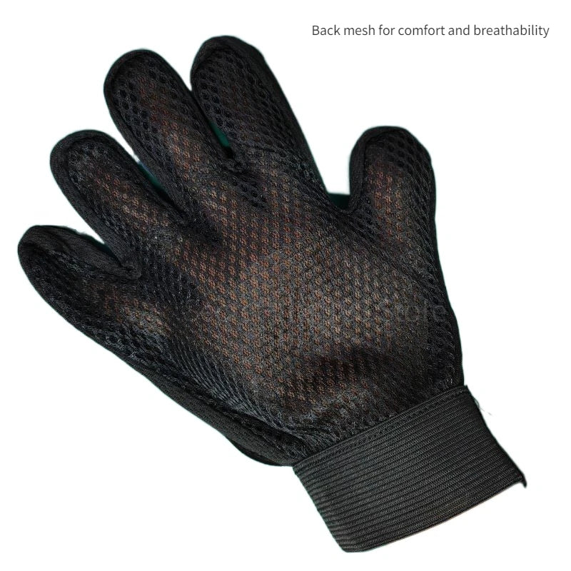 Pet Grooming Anti Shedding Gloves collecting loose fur effectively while keeping the pet’s coat shiny and clean.