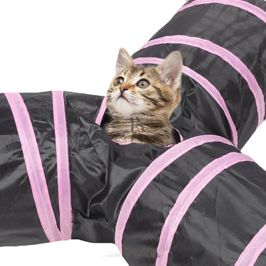 Durable Tunnel Toy for Cat Play with a foldable design, perfect for interactive fun and easy storage