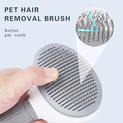 The Self-Cleaning Pet Hair Removal Brush helps reduce shedding while keeping your pet comfortable