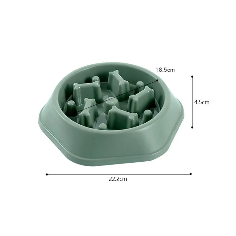 Non-toxic slow feed dog bowl reducing choking risks during mealtime