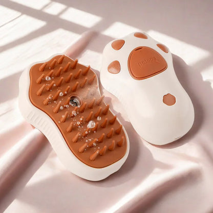 Gentle pet hairbrush that doubles as a massager for cats and dogs