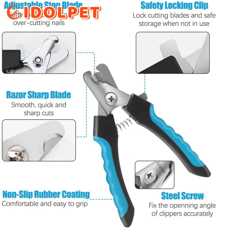 Built-in safety guard on Pet Nail Clippers for Grooming prevents overcutting