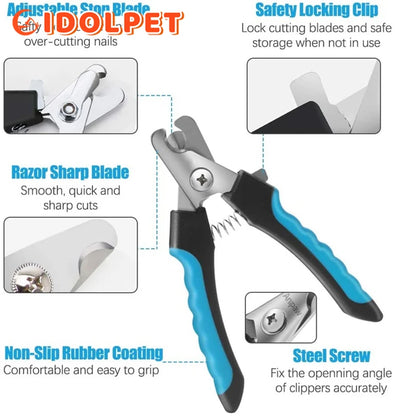 Built-in safety guard on Pet Nail Clippers for Grooming prevents overcutting