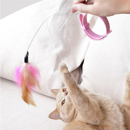 Interactive Feather Toy for Cat with a soft bell, perfect for creating an engaging and fun play experience for your pet