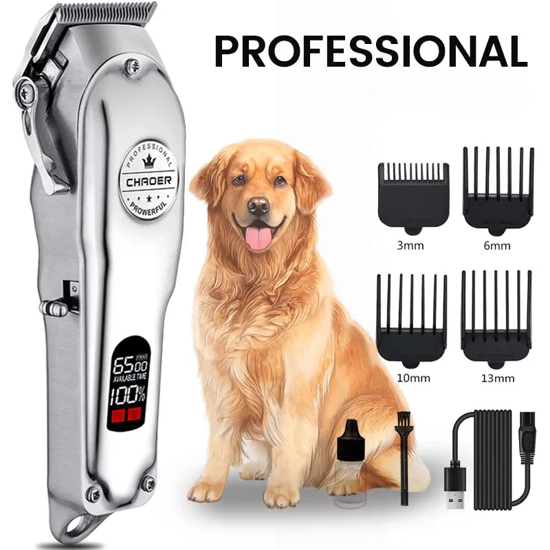 Wireless Pet Hair Trimmer with professional-grade blades, perfect for grooming pets of all fur types and lengths