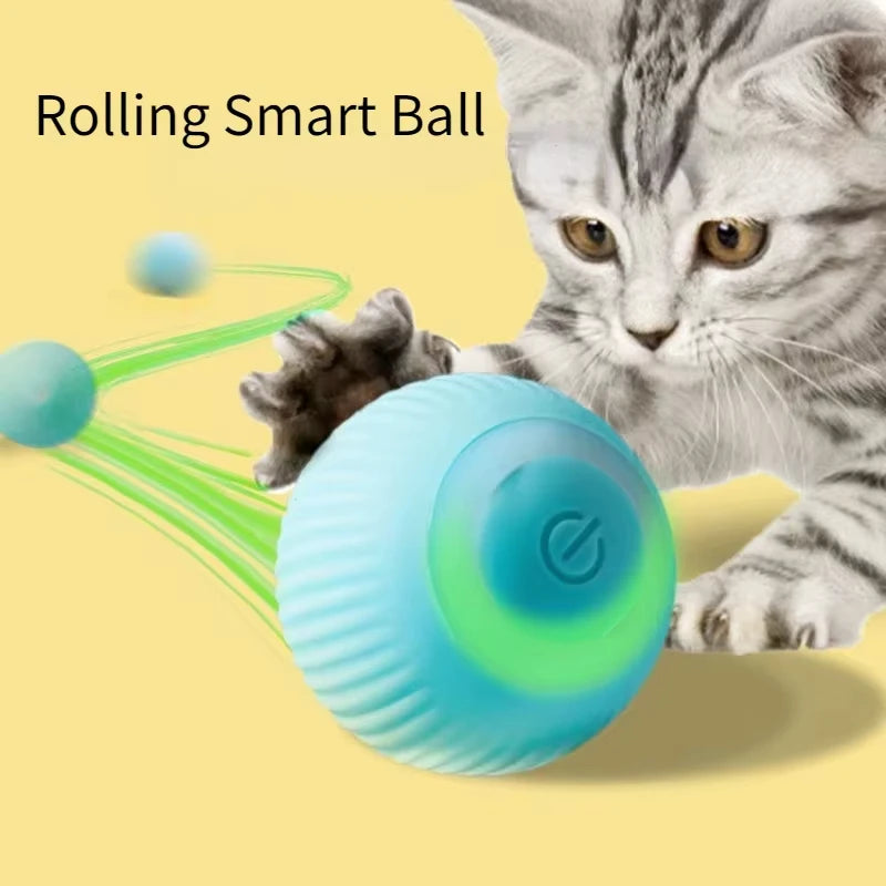 A cat playing with the Interactive Smart Pet Toy, designed to keep your pet engaged and active with its realistic prey-like movements.