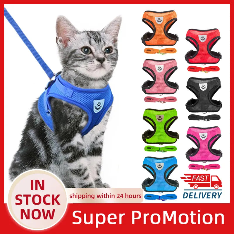 Harness Vest for Cats & Dogs made from soft, breathable material for comfortable walks