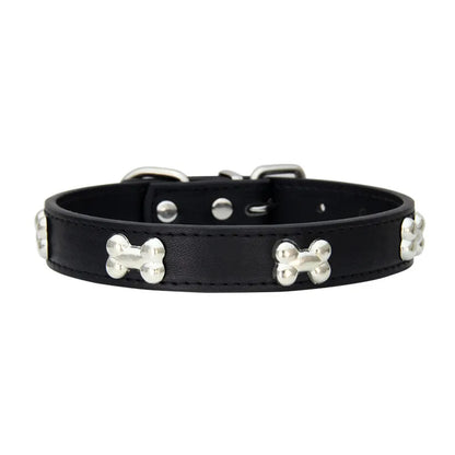 Easy-to-maintain Leather Dog Collars with stylish bone design