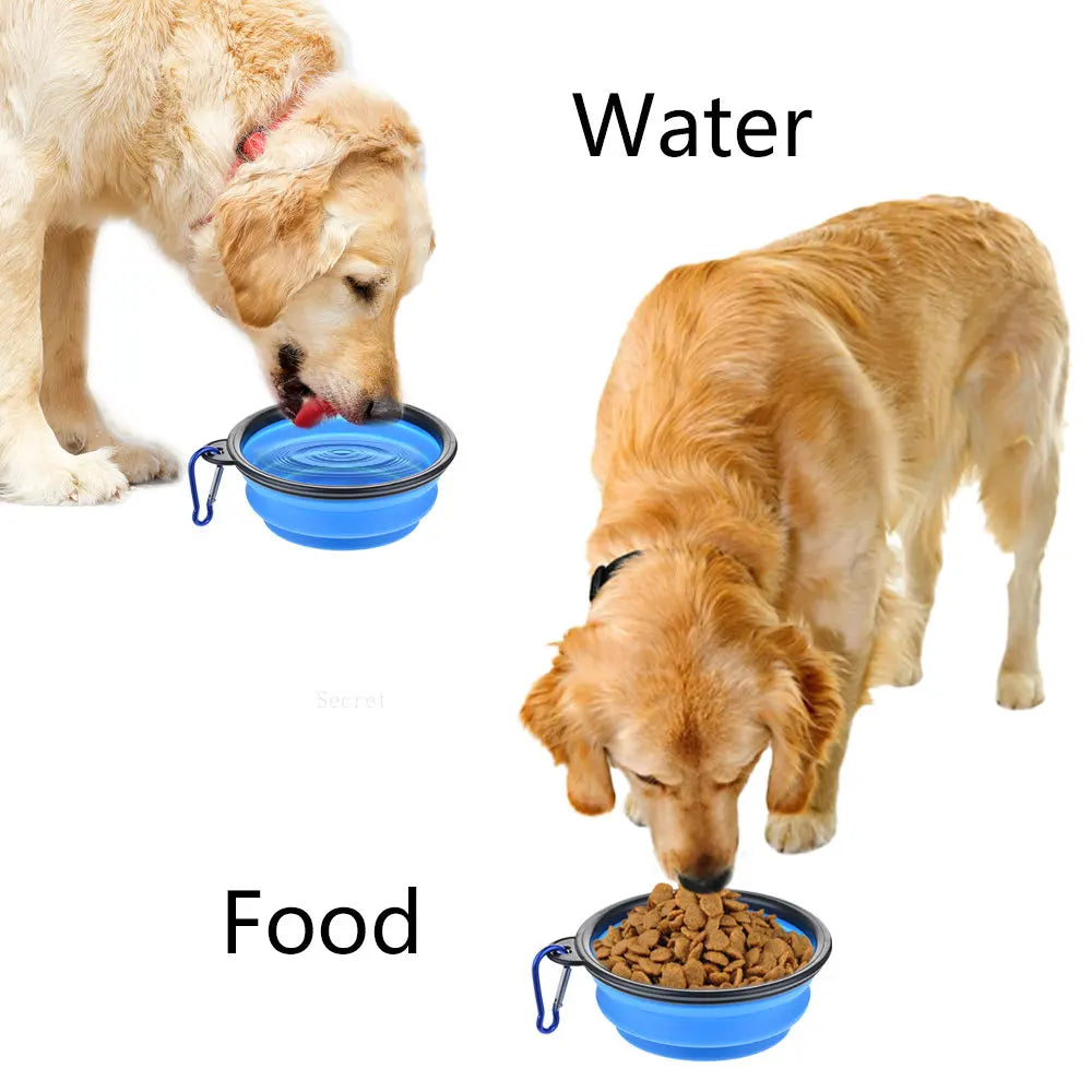 Non-slip Collapsible Travel Dog Bowl for spill-free feeding during trips