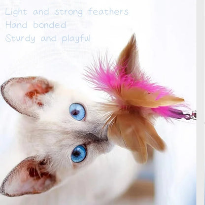 Encourage exercise and mental stimulation with this Interactive Feather Toy for Cat, ideal for bonding and interactive play with your furry friend