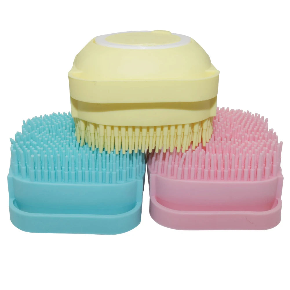 The Pet Massage and Bath Brush delivers a relaxing massage that improves blood circulation and enhances coat shine.