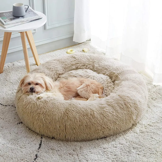 Pet Bed for Cats & Dogs with plush fabric, providing a cozy and soft spot for your furry friend to rest and relax