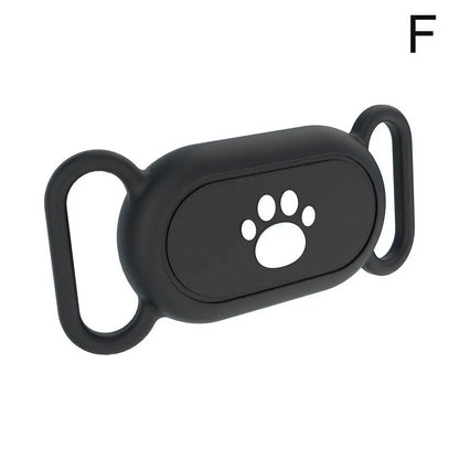 A Smart-Tag Pet Collar Holder securely holding the SmartTag during walks, preventing accidental loss