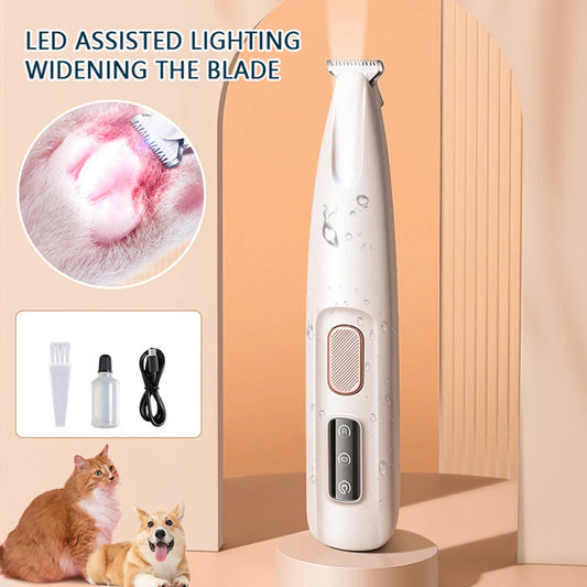 Wireless Pet Nail Cutter with LED light for precise, safe trimming, even in low light conditions—perfect for at-home pet grooming