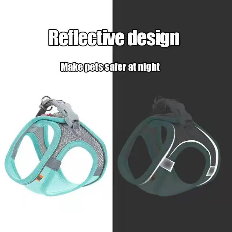 Breathable Reflective Dog Harness Set for comfortable outdoor walks