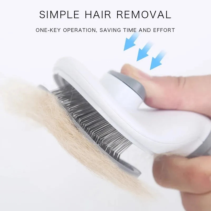 Groom your pet with ease using the Self-Cleaning Pet Hair Removal Brush, designed for all fur types