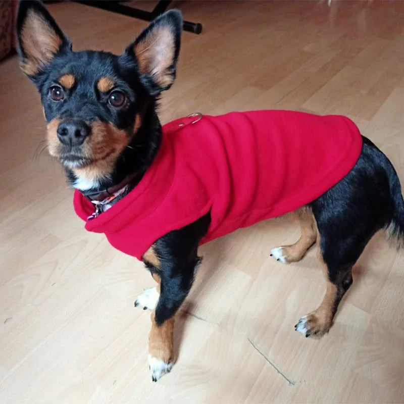 Close-up of the soft fleece fabric in the Fleece Dog Jacket Stylish & Warm for pets