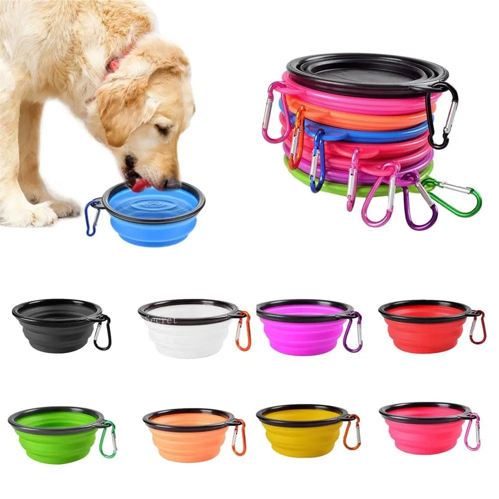 Collapsible Travel Dog Bowl with a foldable design for easy storage and travel