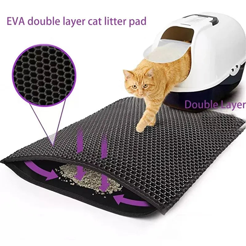 Cat Litter Mat - Waterproof: Non-slip mat that keeps your cat's litter box area clean