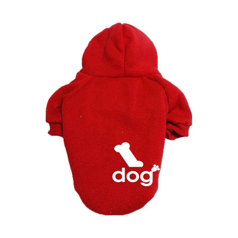 Adorable bone print on the Winter Fleece Hoodie for Dog, adding a fun and fashionable touch